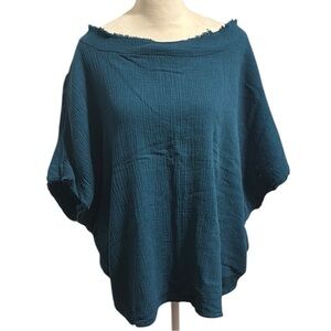 BEFORE YOU Teal Textured OVERSIZED Top size medium